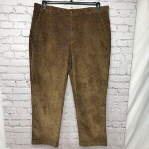 Mens LL Bean Brown Corduroy Comfort Waist Stretch Pants Sz 40X32